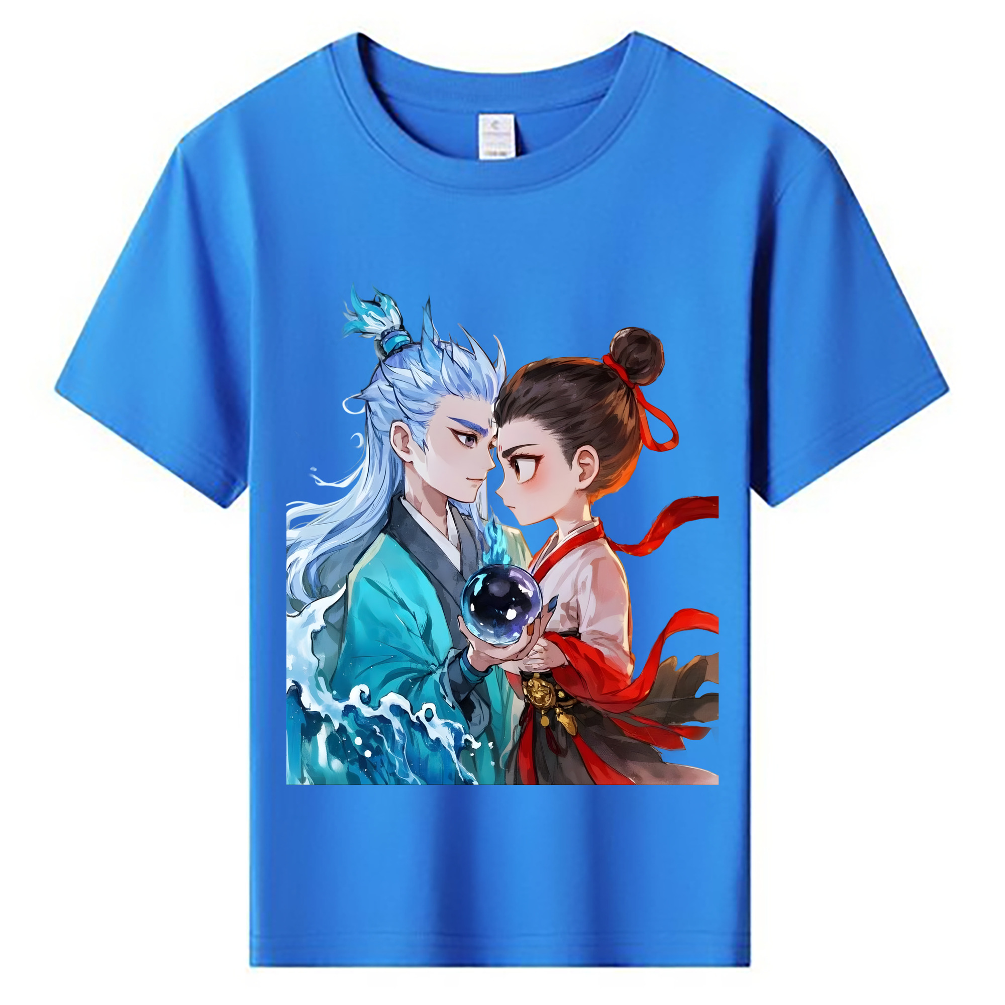 （画像用） Ne Zha 2 ナタ 魔童の大暴れ 綿100％キッズTシャツ（フロントプリント）